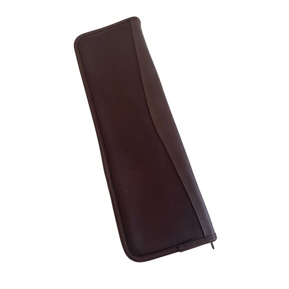 JR HILL Men's Vintage Brown Leather Travel Tie Holder - Picture 3 of 8